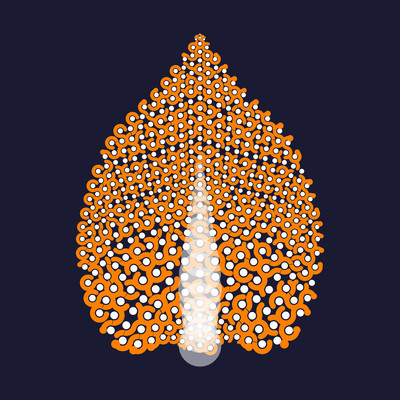 buddha flame   julien leonard dots art
