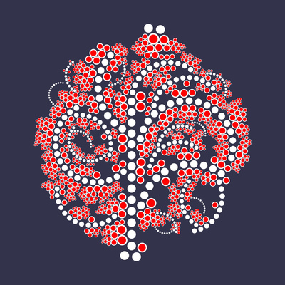coral tree   julien leonard dots art
