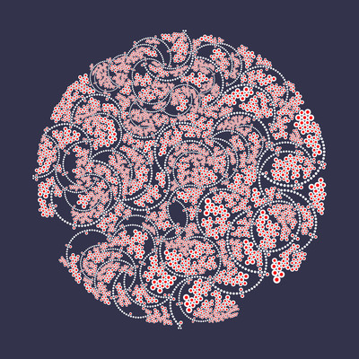 floating flowers   julien leonard dots art