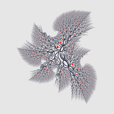 hadrons collision   julien leonard dots art