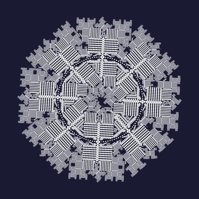 mechanical snowflake   julien leonard dots art