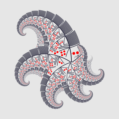 pentapus   julien leonard dots art