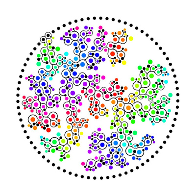 rainbow bacterium   julien leonard dots art