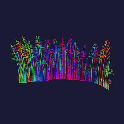 rainbow forest fall   julien leonard dots art