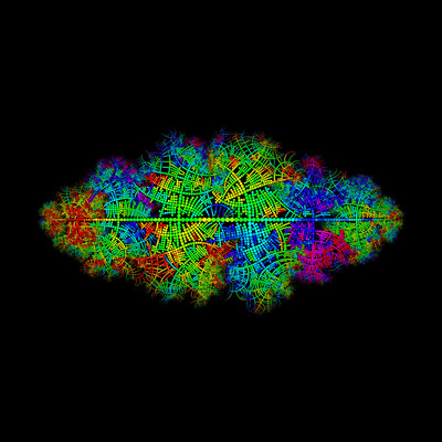 rainbow nebula   julien leonard dots art