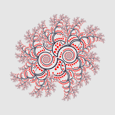 red garden   julien leonard dots art