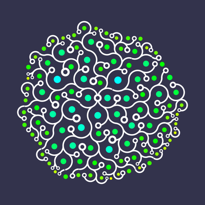 the connected garden   julien leonard dots art