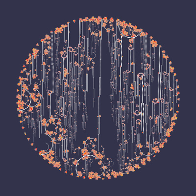 through the waterfall   julien leonard dots art