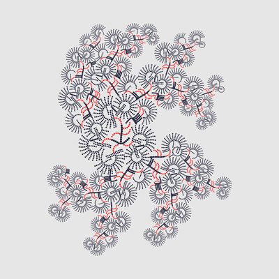 white sakura   julien leonard dots art